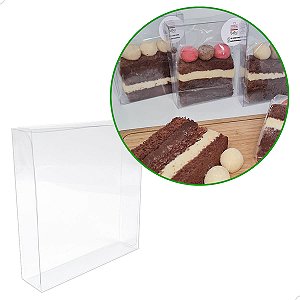 100 Embalagens para fazer Slice Cake, PX-Fatia de Bolo (11.5x2.5x12.5 cm) Caixa de Acetato para Slice Cake e Doces