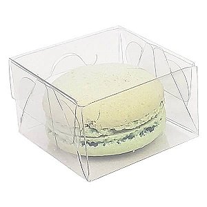 25 Caixa de Acetato para Macaron Bem Casado PX-206 (5x5x3 cm) Embalagem de Plástico Transparente