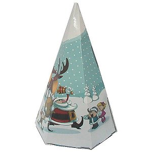 25 Embalagem para Cone Trufado Cone-2 Natal (7x7x12 cm) Caixa para Cone Trufado Embalagem Natal