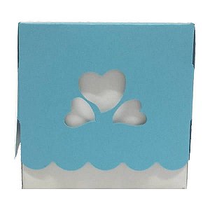 24 Caixa Amor 3 Corações Azul Turqueza / Tiffany (7,5 cm) Chá de Panela, Embalagem para Lembrancinha Festa