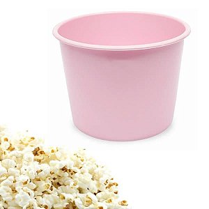 10 Balde para Pipoca Rosa 1,5L Baldinho de Praia, Balde para Enfeite de Mesa Lembrancinha de Festa