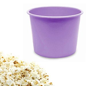 10 Balde para Pipoca Lilas 1,5L Baldinho de Praia, Balde para Enfeite de Mesa Lembrancinha de Festa