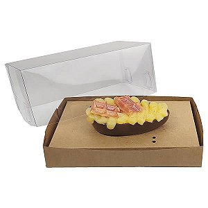 25 Caixa de Acetato para Ovo de Colher 100g KIT335 Kraft (17,6x11x9 cm) Caixa e Berço para Ovo de Páscoa 100g