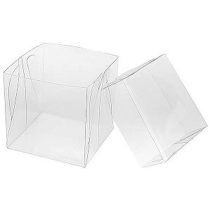 25 Caixa de Acetato Quadrada 5cm PMB-4 Plástico Caixa para Trufa Caixinha de Acetato (5x5x5 cm) Caixa Transparente