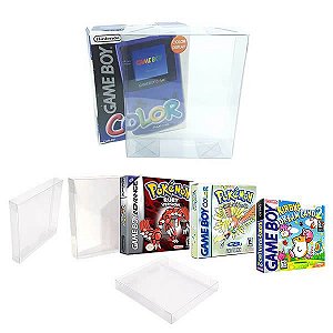 10un Games-8 (0,20mm) Protetor de Jogos GB, GBC, BGA + 1un Protetor Console-2 de Plástico p/ Console GBC Game Boy Color