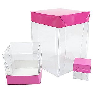 Caixa de Acetato com Base Pink Lisa (50pçs)