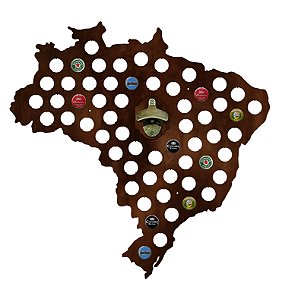 MAPA BRASIL MDF C/ABRIDOR GARRAFA PAREDE 513000