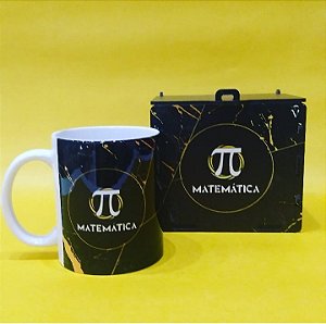 CANECA CERAMICA 300ML C/ CAIXA MDF  -  MATEMÁTICA