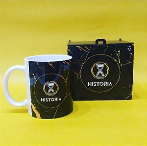 CANECA CERAMICA 300ML C/ CAIXA MDF  -  HISTÓRIA