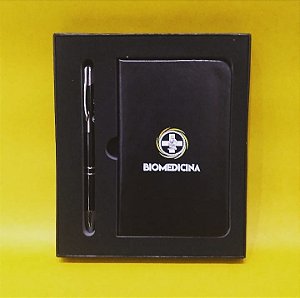 KIT BLOCO ANOTACOES + CANETA METAL - BIOMEDICINA