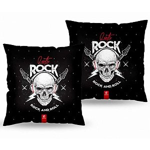 ALMOFADA QUADRADA - CAVEIRA LETS ROCK