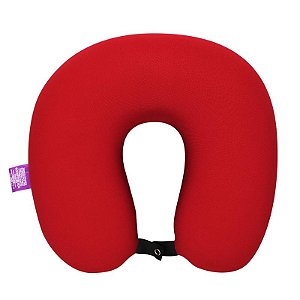 10064671 ALMOFADA PESCOÇO MICROPEROLAS LISO VERMELHO E PRETO