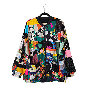 Jaqueta patchwork (tam. M)