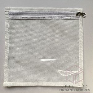Envelope organizador PP com zíper 20x20 cm