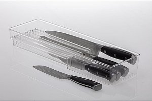 Organizador de facas 42 x 13 x 6 cm cristal