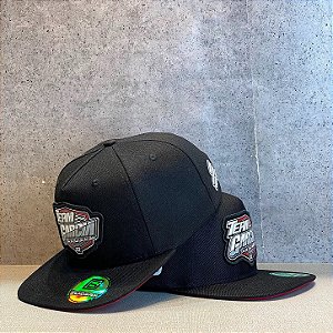 Boné New Team Garcia Aba Reta Preto e Vermelho