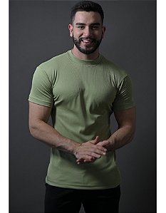 Camisa Gola Alta Verde Oliva