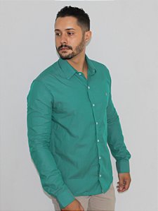 Social Super Slim Fit Estampa Furta cor Verde