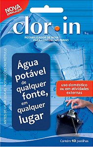 Purificador de Água Clorin 1mg - Cartela com 10 pastilhas