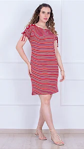 Vestido Marines em Malha listrada Puro Sharmy