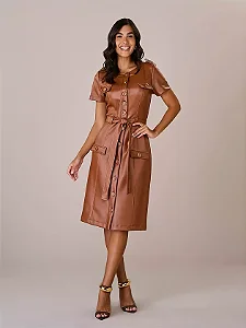 Vestido Tatiane em Wang Couro Tata Martello