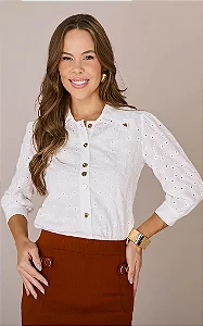 Camisa Amelia em Algodão Bordade Tata Martello