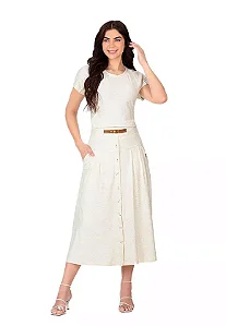 Blusa Irina em malha viscose mescla com linho Hapuk