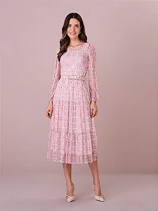 Vestido Olga em Tule estampado Tata Martello