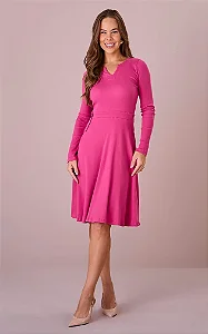 Vestido Nubia Midi Malha Canelada - Tata Martello