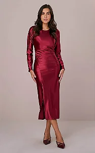 Vestido Leda Maxi Midi Acetinado- Tata Martello