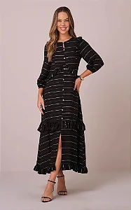 Vestido Suzi em Viscose com Babados Tata Martello