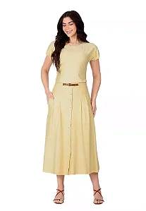 Blusa Irina em malha viscose mescla com linho Hapuk