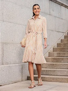 Vestido Ivani em Listras verticais Tata Martello