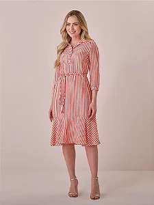 Vestido Ivani em Listras verticais Tata Martello