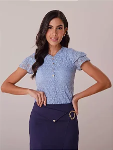 Blusa Silvia em renda bordada Tata Martello