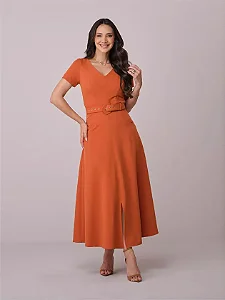 Vestido confeccionado em alfaiataria Tata Martello