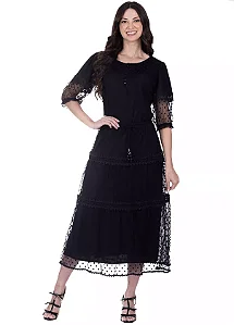 Vestido Ana Luiza em Tule de Poa Hapuk