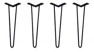 Conjunto de 4 Hairpin Legs com 45cm de altura - Pintura Eletrostática em Preto