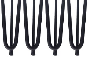 Conjunto de 4 Hairpin Legs com 46cm de altura - Pintura Eletrostática em Preto