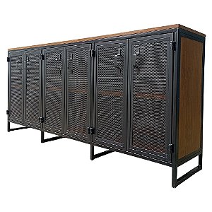 Buffet com 6 Portas de Chapas Perfuradas de Ferro