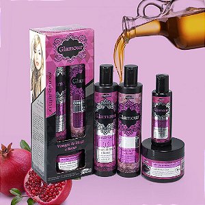 Kit Capilar Glamour Vinagre de Maçã e Romã