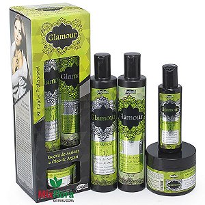 Kit Capilar Profissional Glamour Escova de Açúcar e Óleo de Argan