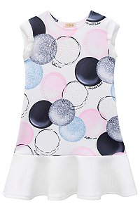 VESTIDO INFANTIL EM FLY TECH BOLINHAS - KUKIÊ