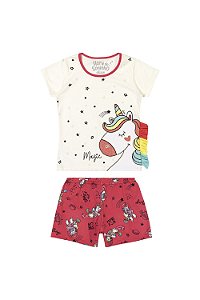PIJAMA CURTO UNICÓRNIO COM BLUSA E SHORTS - ELIAN
