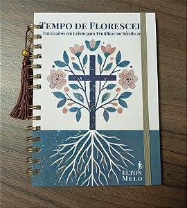 Devocional Florescer - encadernação artesanal luxo