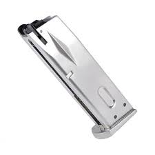 MAGAZINE/CARREGADOR WE PARA PISTOLAS GBB PADRAO M92 25 ROUNDS SILVER GREEN GAS