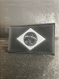 Patch Emborrachado Bandera Brasil Preta