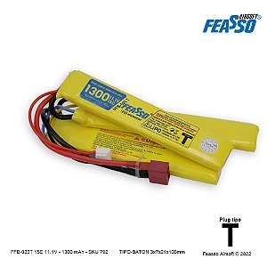 FFB-022T Bateria LiPO 15C - 11.1V - 1300mAh Plug tipo T