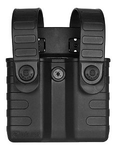 Porta Carregador Duplo Tab Lock Passador Bélica - Preto