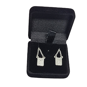 Escapulário Prata 70 Cm O Senhor É Meu Pastor E Pai Nosso